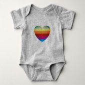 Regenbogen-Herz Baby Strampler (Vorderseite)