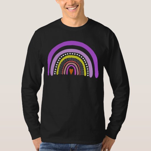 Regenbogen-Herz-Boho-Doodle-T-Shirt T-Shirt (Vorderseite)