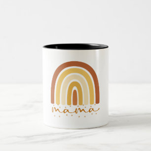 Regenbogen-Herz-Boho-Doodle-Tasse Zweifarbige Tasse