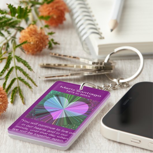 Regenbogen-Herz des Denkmal-| Schlüsselanhänger (Vorderseite rechts)