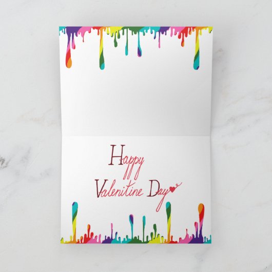 Regenbogen-Herz Feiertagskarte (Innenseite)