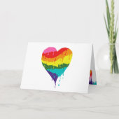 Regenbogen-Herz Feiertagskarte (Vorderseite)