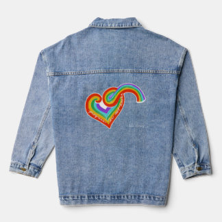 Regenbogen-Herz-Fortschritt ist nicht linear Lehre Jeansjacke