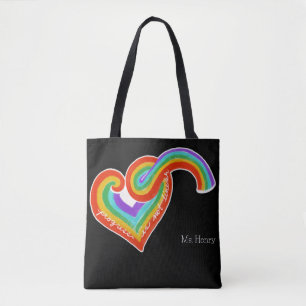 Regenbogen-Herz-Fortschritt ist nicht linear Lehre Tasche