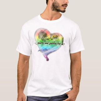 Regenbogen-Herz-Freiheits-T-Shirt T-Shirt