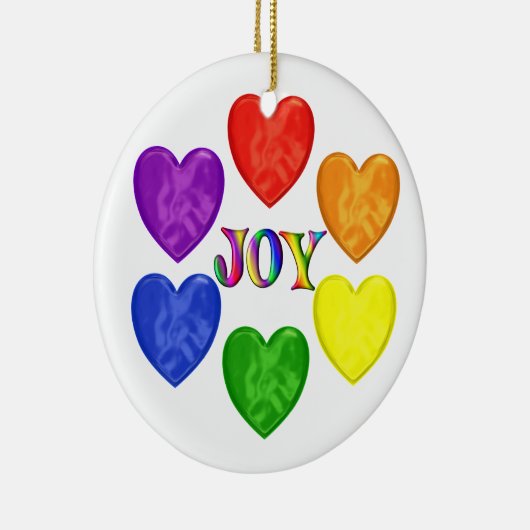 Regenbogen-Herz-Freude Keramikornament (Rechts)