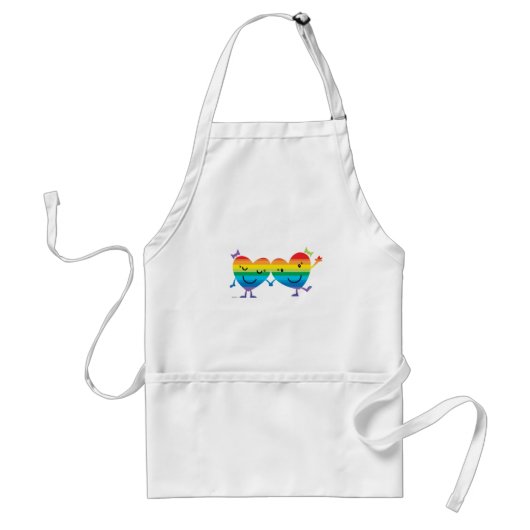 Regenbogen-Herz Gallonen Schürze (Vorne)