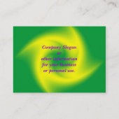 Regenbogen-Herz: Gelbgrün Visitenkarte (Rückseite)