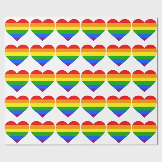 "REGENBOGEN-HERZ " GESCHENKPAPIER (Flach)