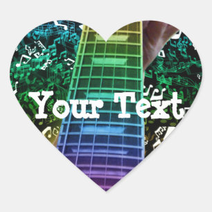 Regenbogen-Herz-Gitarre merkt persönlichen Herz-Aufkleber