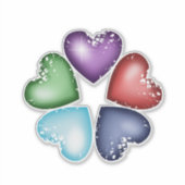 Regenbogen Herz. Herz-Blume Aufkleber (Vorderseite)