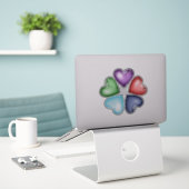 Regenbogen Herz. Herz-Blume Aufkleber (Laptop auf Schreibtisch)