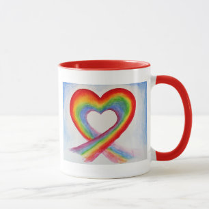 REGENBOGEN-HERZ-KAFFEETASSE TASSE