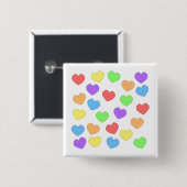Regenbogen-Herz-Knopf 0001 Button (Vorne & Hinten)