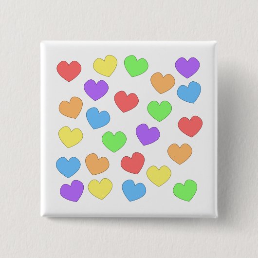 Regenbogen-Herz-Knopf 0001 Button (Vorderseite)