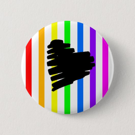 Regenbogen-Herz-Knopf Button (Vorderseite)