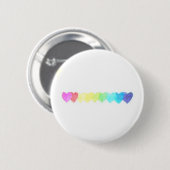 Regenbogen-Herz-Knopf (verblaßt) Button (Vorne & Hinten)