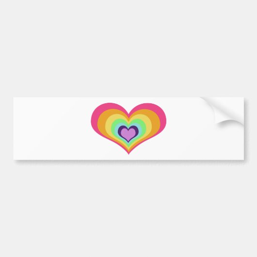 Regenbogen-Herz-Kunst Autoaufkleber (Vorne)