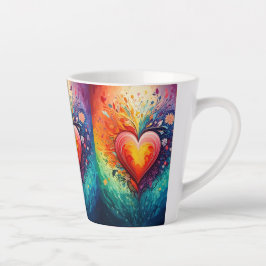 Regenbogen-Herz-Latte-Mug Milchtasse