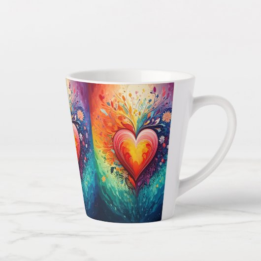Regenbogen-Herz-Latte-Mug Milchtasse (Rechts)