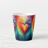 Regenbogen-Herz-Latte-Mug Milchtasse (Vorderseite)