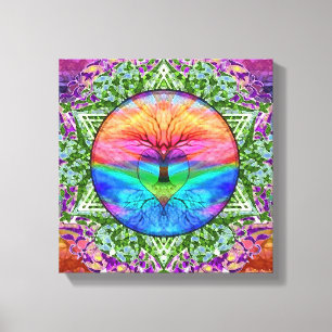 Regenbogen-Herz Leinwanddruck