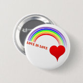 Regenbogen-Herz-"Liebe ist Liebe-" Knopf Button (Vorne & Hinten)