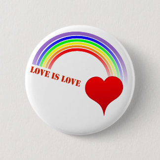Regenbogen-Herz-"Liebe ist Liebe-" Knopf Button