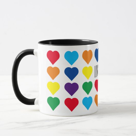 Regenbogen-Herz-"Liebe ist Liebe! " Tasse (Links)