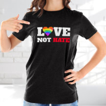 Regenbogen-Herz Liebe Nicht Hass Fettes Grafik auf