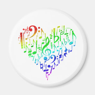 Regenbogen-Herz-Magnet-Weiß Magnet
