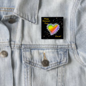 Regenbogen-Herz mit Sternchen auf schwarz Button (Beispiel)