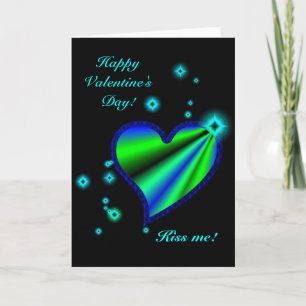 Regenbogen-Herz mit Sternchen auf schwarz Feiertagskarte