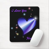 Regenbogen-Herz mit Sternchen auf schwarz Mousepad (Mit Mouse)