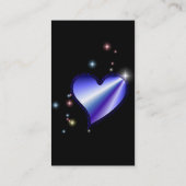 Regenbogen-Herz mit Sternchen auf schwarz Visitenkarte (Rückseite)