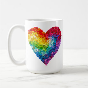 Regenbogen-Herz-Mosaik Queer Pride Gay Liebe LGBTQ Kaffeetasse