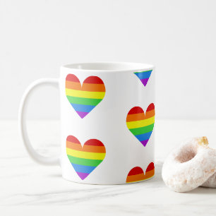 Regenbogen-Herz-Muster-Tasse Kaffeetasse