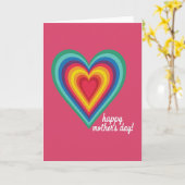 Regenbogen Herz Mutter Karte (Gelbe Blume)