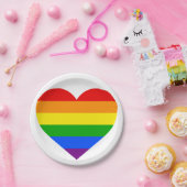 REGENBOGEN-HERZ " PAPPTELLER (Party)