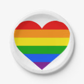 REGENBOGEN-HERZ " PAPPTELLER (Vorderseite)