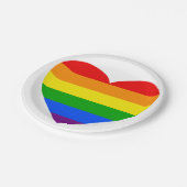 REGENBOGEN-HERZ " PAPPTELLER (Schrägansicht)