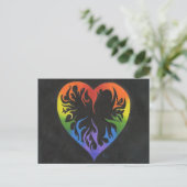 Regenbogen-Herz Postkarte (Stehend Vorderseite)