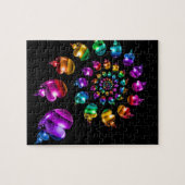 Regenbogen-Herz-Rad auf Schwarzem Puzzle (Horizontal)