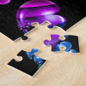 Regenbogen-Herz-Rad auf Schwarzem Puzzle (Seite)