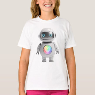 Regenbogen-Herz-Roboter T-Shirt