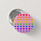 Regenbogen Herz rosa Hintergrund Button (Vorne & Hinten)