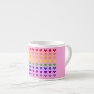 Regenbogen Herz rosa Hintergrund Espressotasse