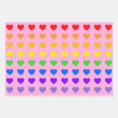 Regenbogen Herz rosa Hintergrund Geschenkpapier Set (Vorderseite)