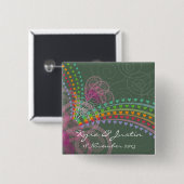 Regenbogen-Herz-rosa Wirbels-bunter Button (Vorne & Hinten)