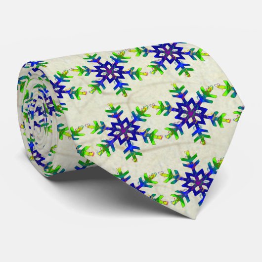 Regenbogen-Herz-Schneeflocke Krawatte (Gerollt)